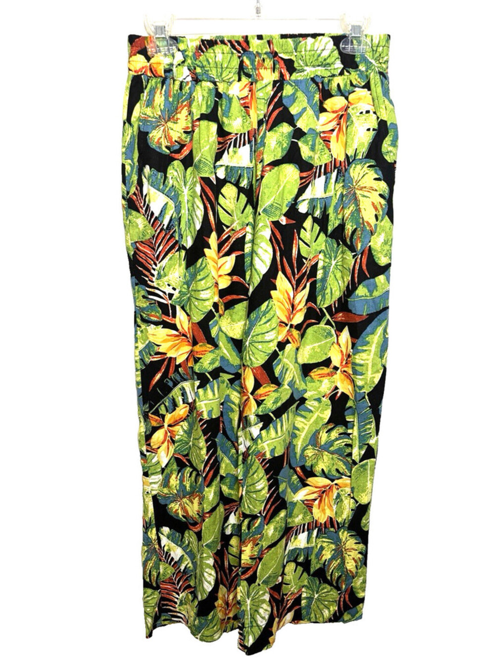 Rachel Zoe Women’s Large Tropical Floral Wide Leg Pants Elastic Waist